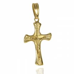 Złoty krzyżyk rzeźbiony z Jezusem próby 585